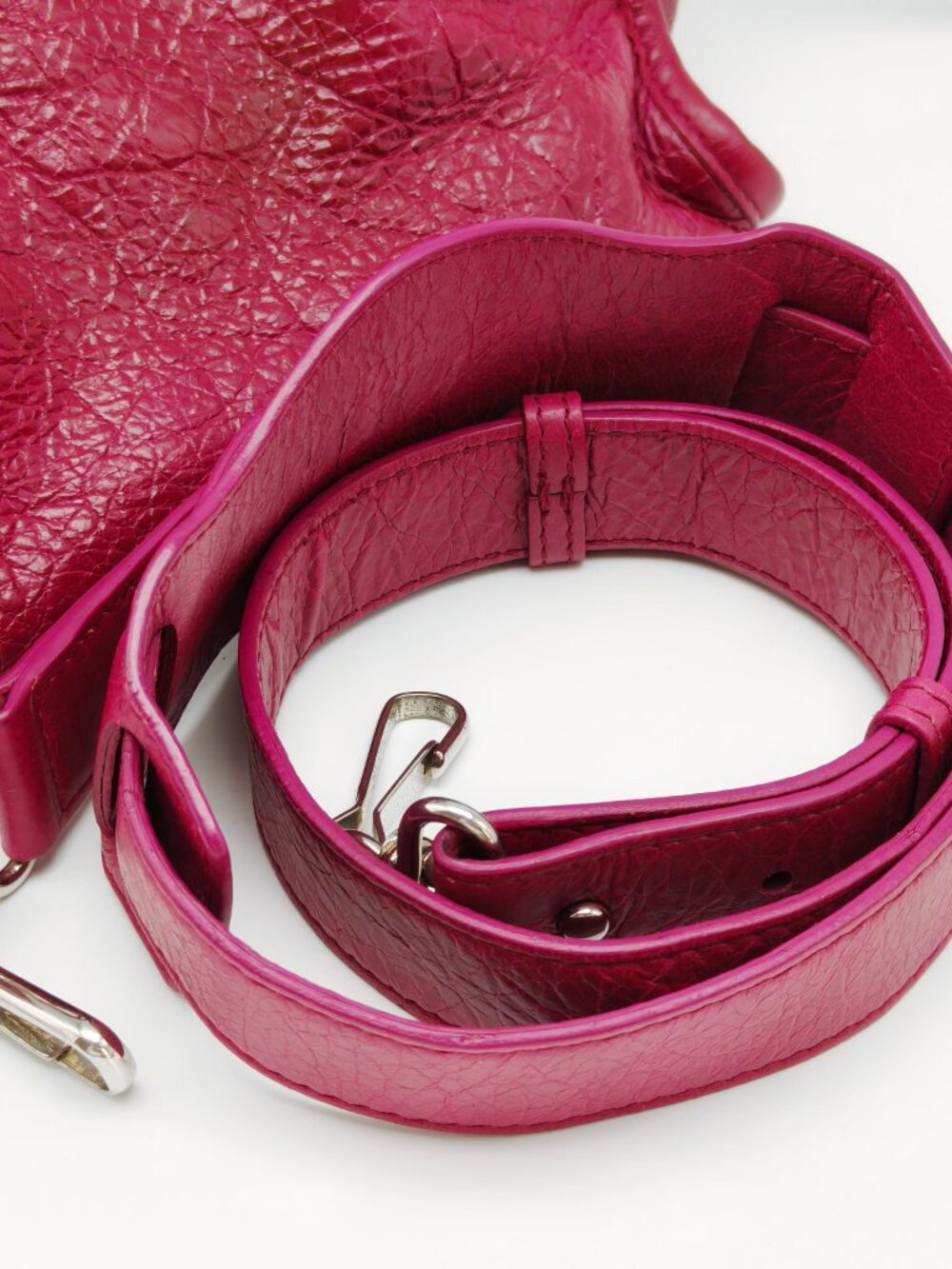 Balenciaga Motocross First Mini City Magenta Pink Leather Crossbody Shoulder Bag - Picture 9 of 13